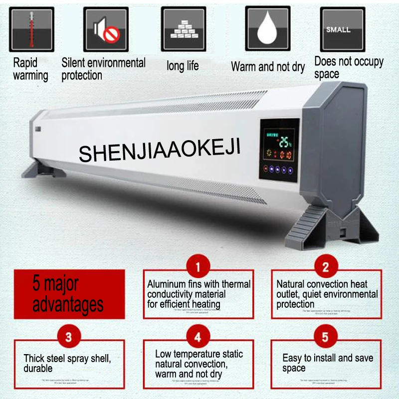 سخان ذكي تردد تحويل WiFi التحكم اليوغا سخان المنزلية الحراري وضع التدفئة الكهربائية 220V 2000W 1 قطعة