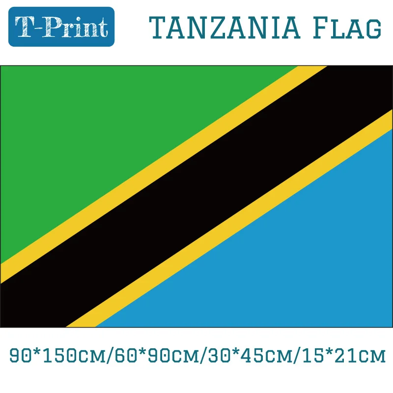 Tanzania National Flag 90*150cm 60*90cm 3*5ft 30*45cm National Day /Sports games Gift Banner and flag decoration/national flag