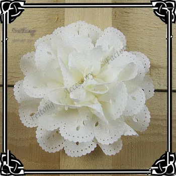 Free shipping!! 50pcs/lot 8cm diameter 5colors hollow chiffon fabric flowers can mix order