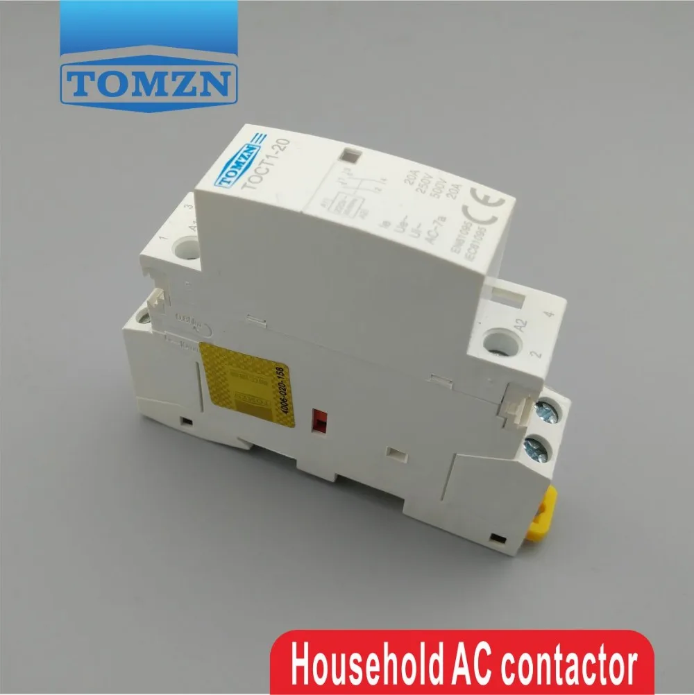 CT1 2P 20A 220V/230V 50/60HZ Din rail Household ac Modular contactor 2NO