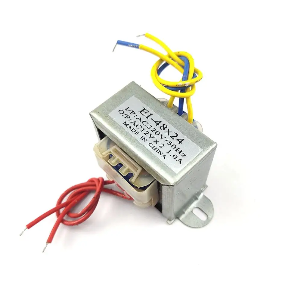 transformateur 220V to double 12V 1A output AC AC power transformer EI48*24 transformer 10W