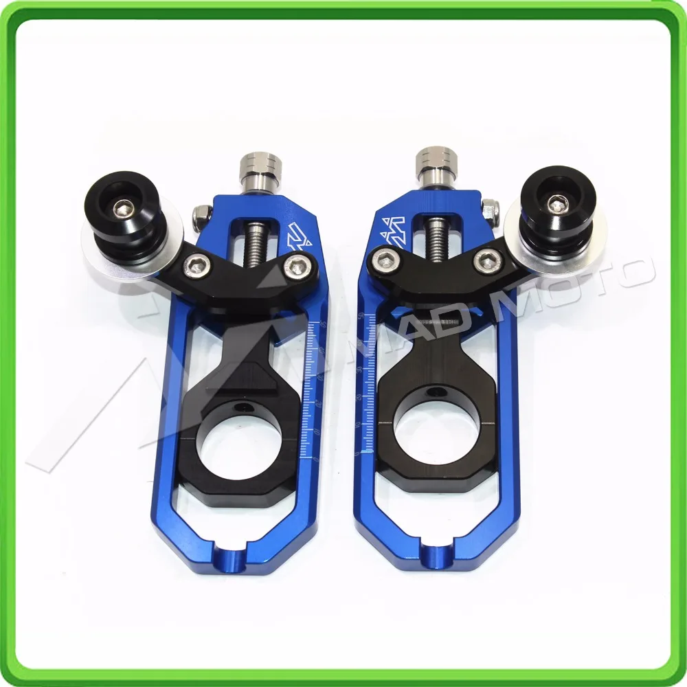 

Aluminum motorcycle Chain Tensioner Adjuster with spool fit for YAMAHA R1 YZF R1 2004 2005 YZF-R1 04 05 blue&black