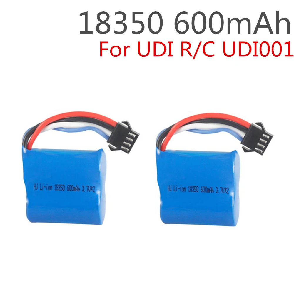 2PCS  3.7V 600mAh 18350 4P-SM Genuine Lipo Battery For UDI001 Remote Control Boats 3.7V 600mAh 18350 SM-4P Li-ion Battery