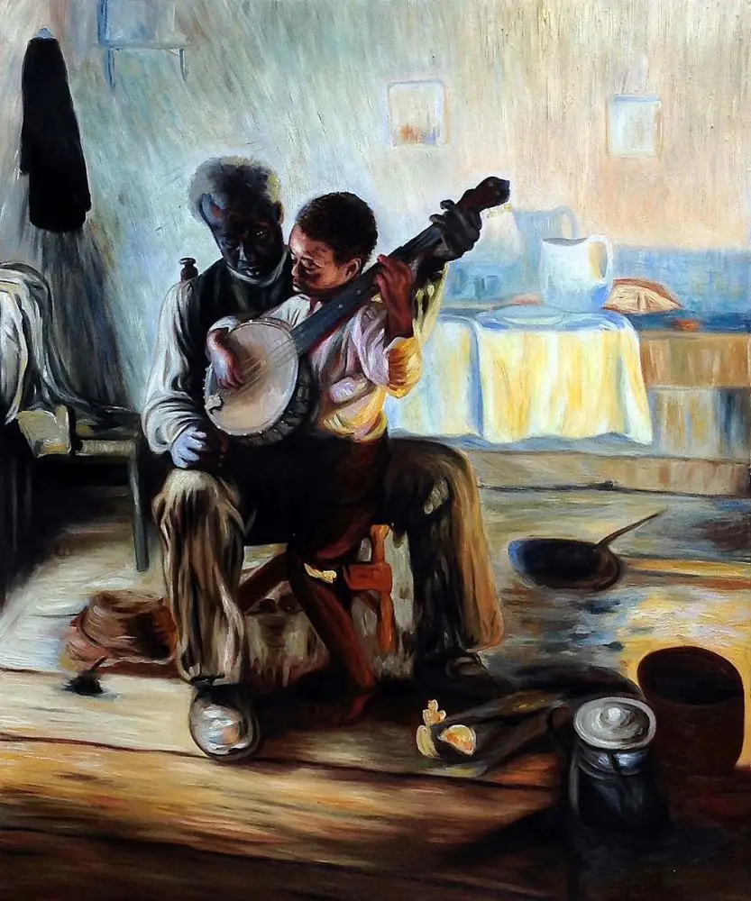 Portrait Canvas Painting Home Decor Art Oil Painting The Banjo Lesson by Henry Ossawa Tanner Hand Painted Wall Decor