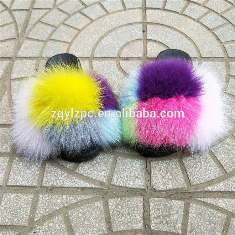 

Wholesale women fur slippers real genuine custom logo fur slippers for sale