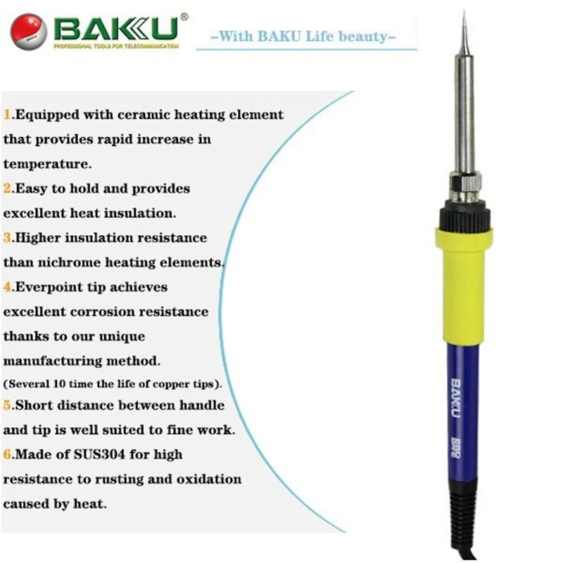 Original BAKU Rework Station Handle(Soldering iron) for BK-701/BK-702/BK-936/BK-852/BK-601/BK-603/BK-878/BK-898/BK-909/BK-936