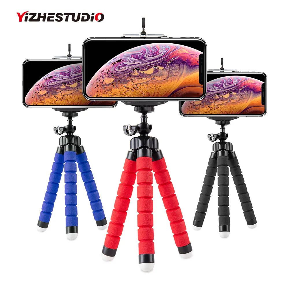 Yizhestudio Tripod para movil mini Tripod Flexible Sponge Octopus Tripods for Gopro para Camera desktop for iPhone Samsung clip