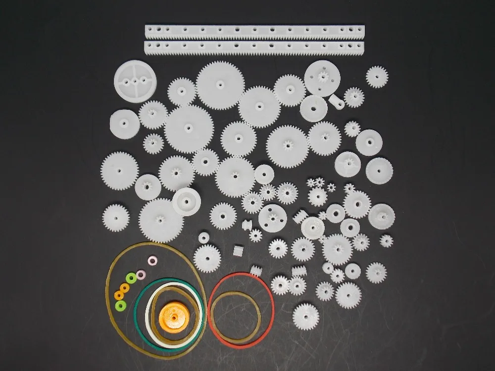 75PCS a lot,Plastic gear,rack, pulley, belt,Worm gear,Single-and double-gear,8-56 teeth