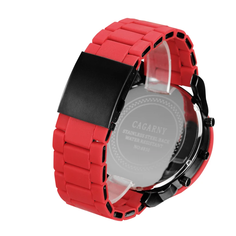 Cagarny-reloj analógico de cuarzo para hombre, accesorio de pulsera de cuarzo resistente al agua con calendario, complemento deportivo Masculino de