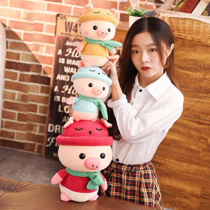 1pc 25cm Kawaii Cross-dressing Pig Plush Pendant Soft Stuffed Cartoon Animal Pig Toys Car/Bedroom Pendant Dolls Kids Best Gifts