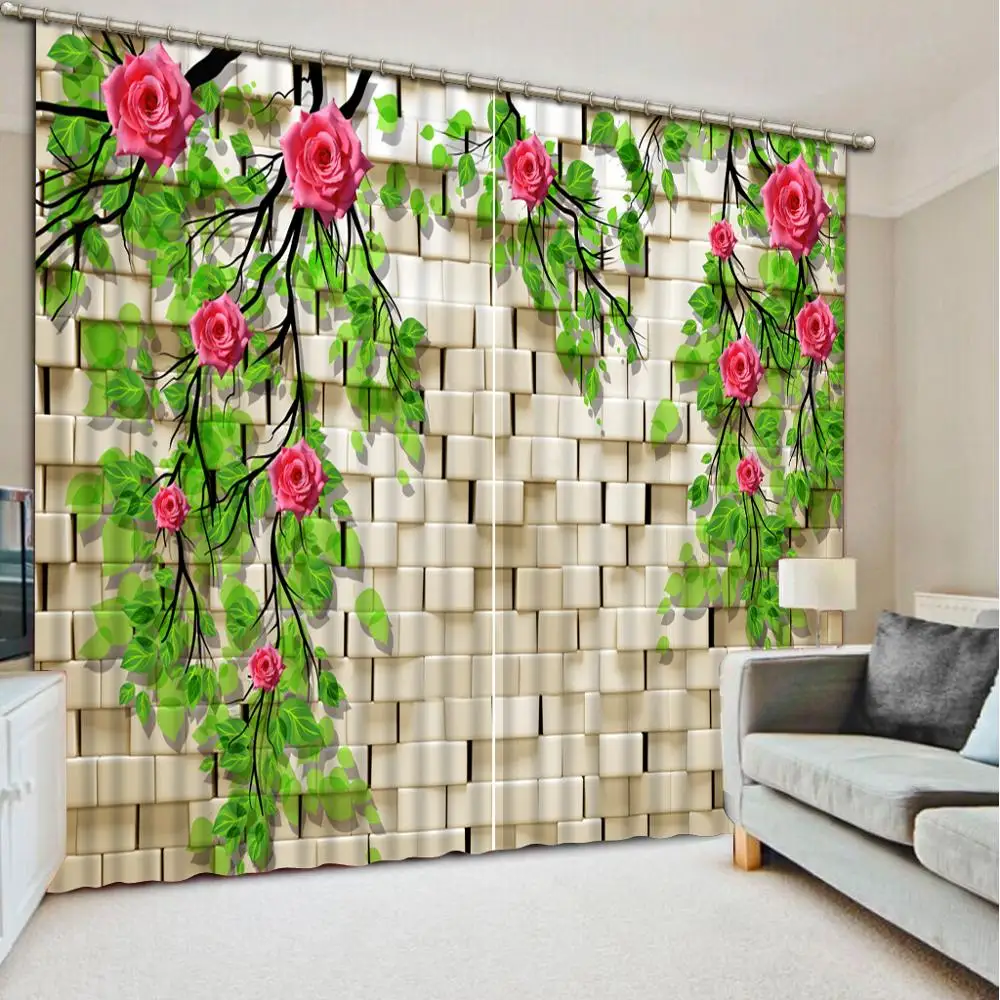 

3D curtains Customize Branch wall blackout curtains living room bedroom modern window curtains