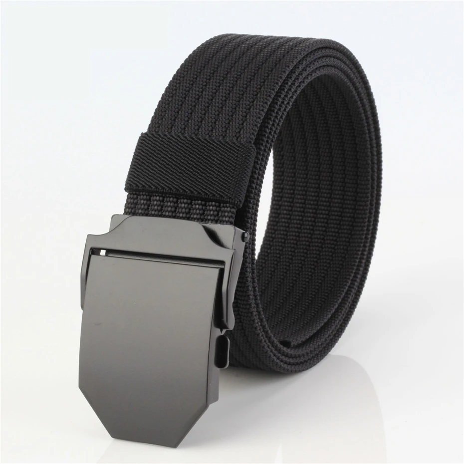 Luxury Good Quality Canvas Casua Knitted Nylon Belt Alloy Buckles  Army Tactics Design for Men  120cm Male Strap 28