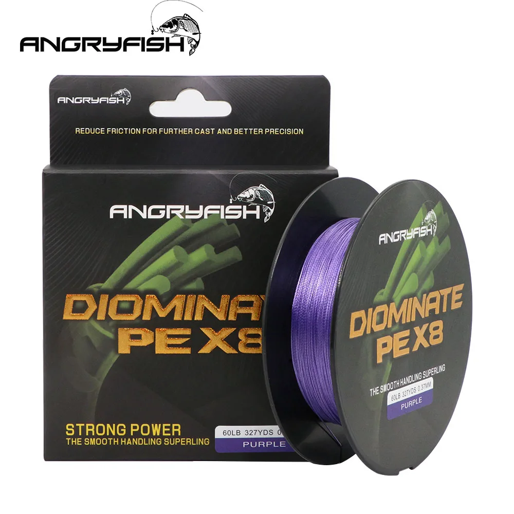 Angryfish Diominate PE X8 300M/500M hilo de pescar trenzado multifilamento de agua salada PE pesca de carpa 18 20 30 40 50 80LB - imagen 3