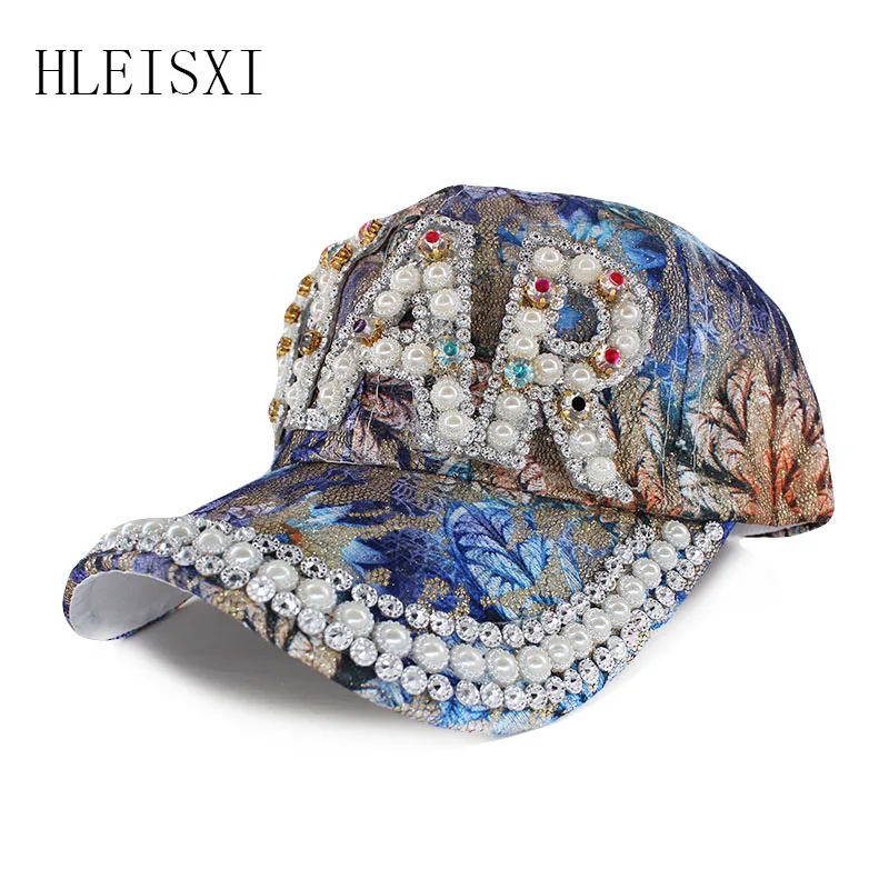 Fashion Women Star Letter Adult Girl Baseball Caps Point Drill Hip Hop Female High Quality Adjustable Women's Bonnet Turban Sale