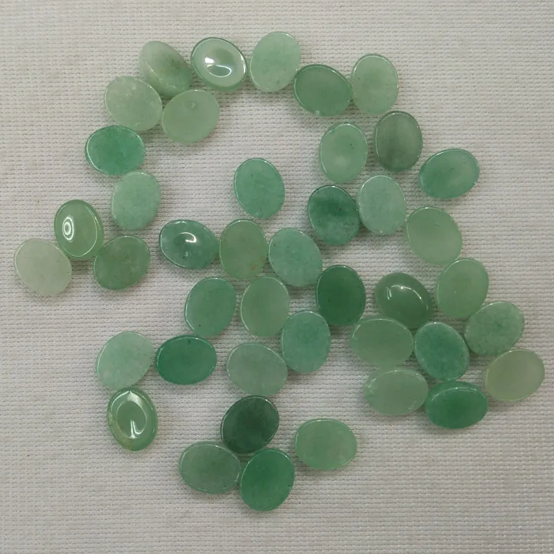 Fashion natural green aventurine stone Oval CAB CABOCHON 8x10mm beads charm for jewelry making wholesale 50pcs/lot free