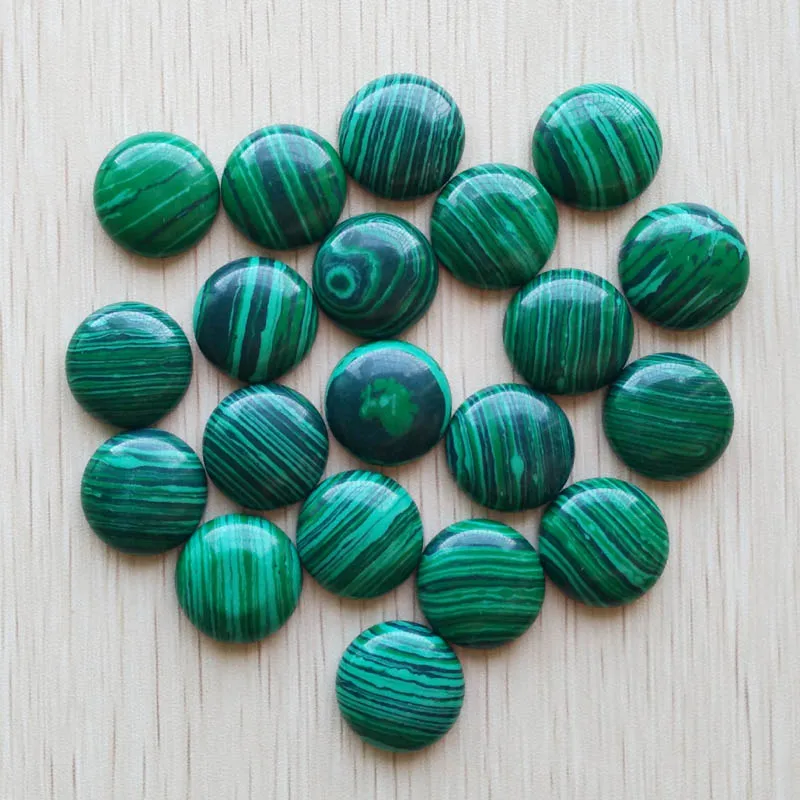 Fashion hot selling good quality malachite stone round cabochon 20mm stone beads jewelry 20pcs/lot Wholesale free shipping