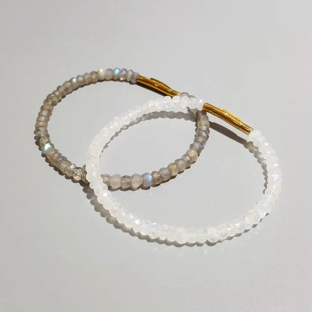 Lii Ji Matte Natural Stone Moonstone/Labradorite Bracelet
