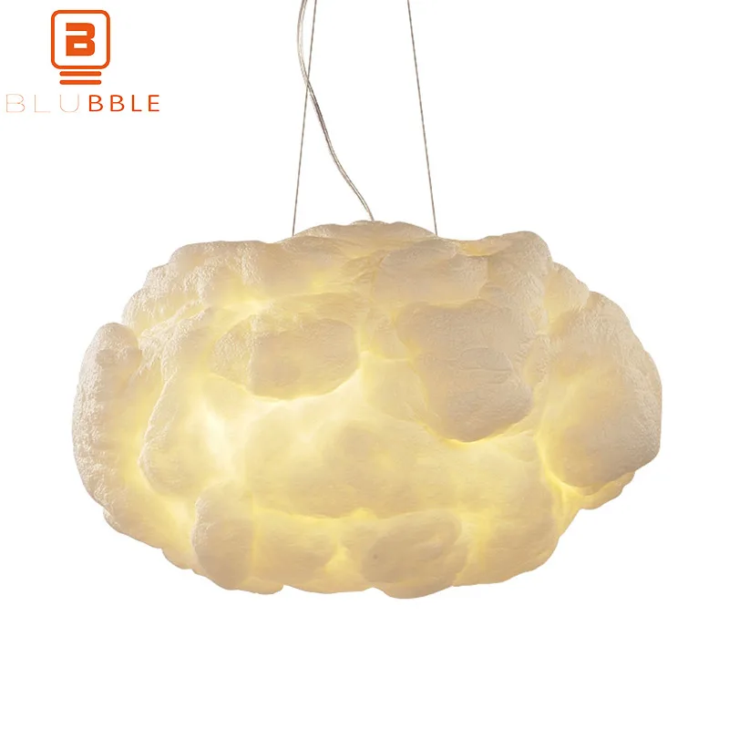 

BLUBBLE Silk Flaky Clouds Pendant Lights Northern Europe Peach Restaurant Pendant Lamp Originality AC 110V-240V Coffee Hanglamp