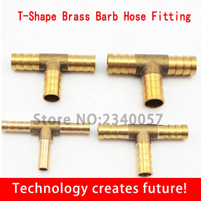 10Pcs 6mm 8mm 10mm 12mm BRASS T Hose Joiner Piece 3 WAY Fuel Water Air Pipe TEE CONNECTOR