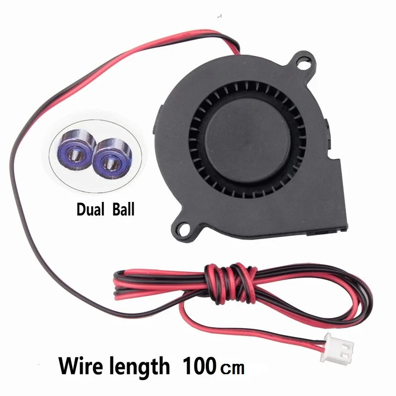 

Gdstime 1 Piece Dual Ball Bearing 12V 24V DC Cooling Fan 3D Printer Blower Cooler 50mm x 15mm 5015 5cm 50x50x15mm 1 Meter Wire