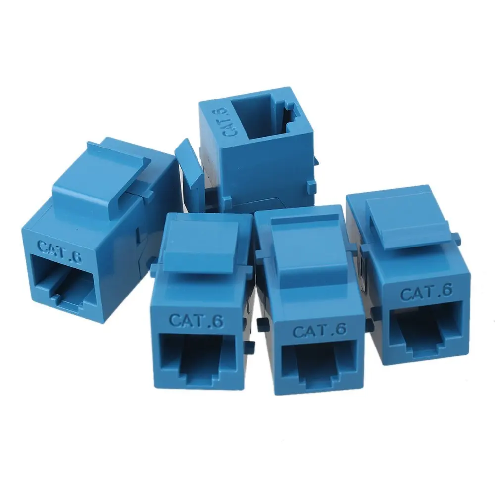 

5 шт. CAT6 Keystone Coupler, RJ45 UTP Coupler Вставка-защелкивающийся разъем Разъем-адаптер для настенной панели Выходная панель - Синий