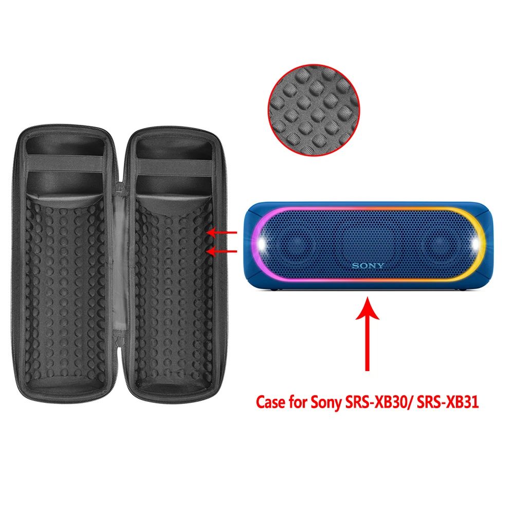 Storage EVA Carrying Cover Case for Sony XB30/Sony SRS XB30/Sony SRS-XB30 Bluetooth Speaker Protable Travel Outdoor Sports Shell