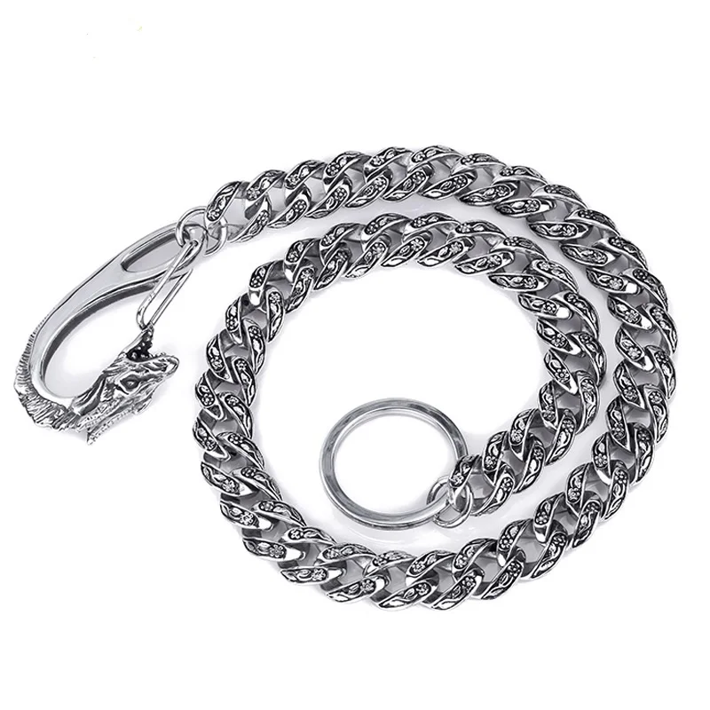 New Retro  tide street dance waist chain men titanium steel metal anti-theft pants chain wallet chain