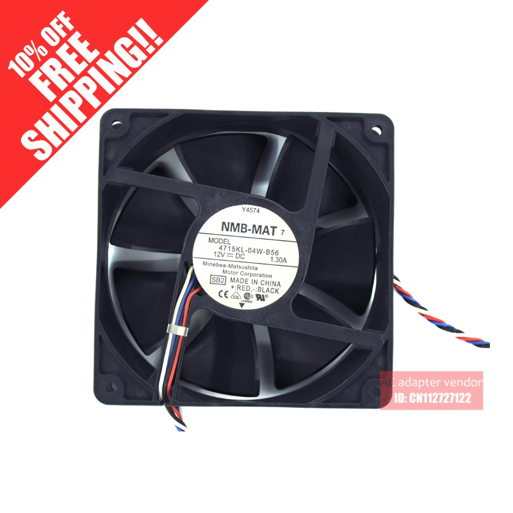 NMB 12V fan 12cm fan violence 1.3A 4715KL-04W-B56 thermostat fan I Minerals