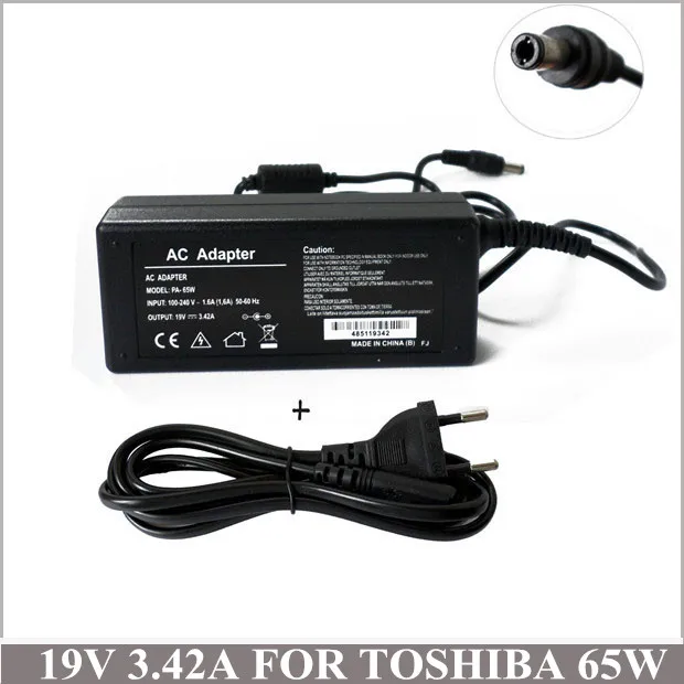 19V3.42A65W Laptop AC Adapter Charger Power Supply For Caderno Toshiba Satellite C655-S5231 L675D-S7052 U505-S2950 PA3917U-1ACA