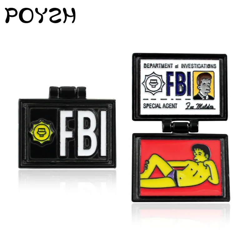 Black Wallet Flip Cover Badge X-Files FBI Fox Mulder ID Card Enamel pin Business SPECIAL AGENT DEPARTMENT of INVESTIGATIONS