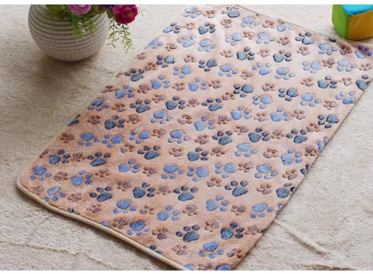 Soft Warm Paw Print Small Pet Dog Cat Blanket Bed Mat High absorbent Cleaning Drying Bath Towel Pet Product 40*60cm