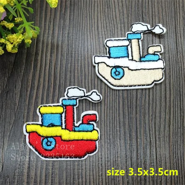 1 pcs Plane Boat Ships embroidered iron on patches cloth accessories popular clothing bag hat Patches Appliques