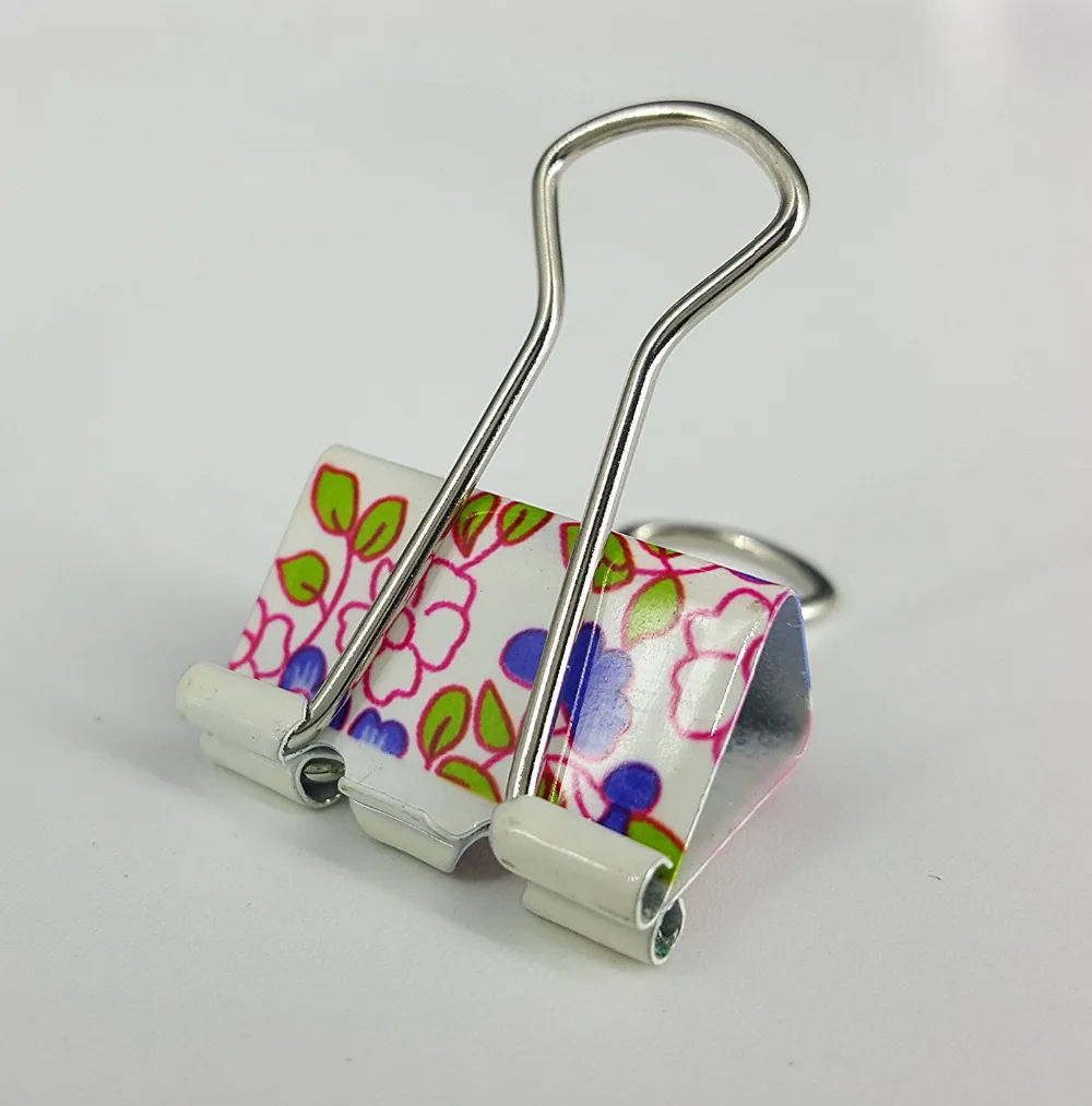 Cute Printing Pattern Metal Binder Clips/Paper Clips/Clamps,25mm(1 Inch),Pack of 24