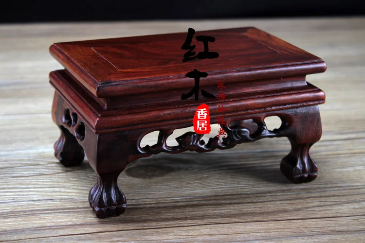 Rosewood rosewood rectangular base carved jade agate stone tiger foot base base swing base price