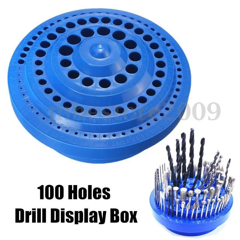 100 Holes Multifunctional Plastic Round Shape Drill Bits Display Box 1mm~13mm