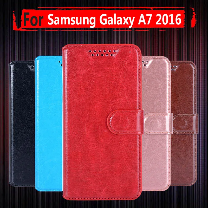 Case for Samsung Galaxy A7 2016 A7(6) SM- A7100 A710F A710M A710 A710X Leather Wallet Phone Case+ Card Holder Back Cover