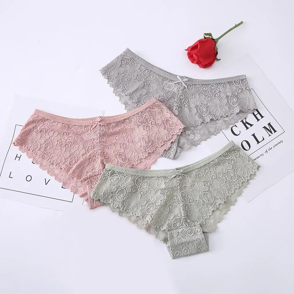 Sexy Lace Panties For Women Underwear Fashion Cozy Lingerie Breath-able Briefs Cotton low-Rise Panties Female Underwear Lady New