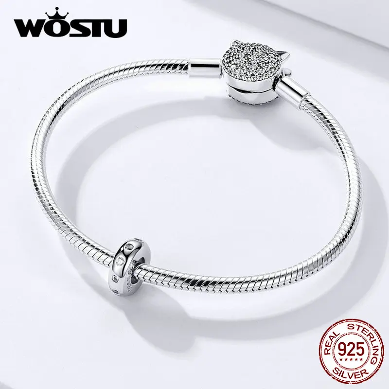 Elegantes topes separadores WOSTU, cuentas de Plata de Ley 925 para pulseras originales, accesorios de joyería DIY FIC1171