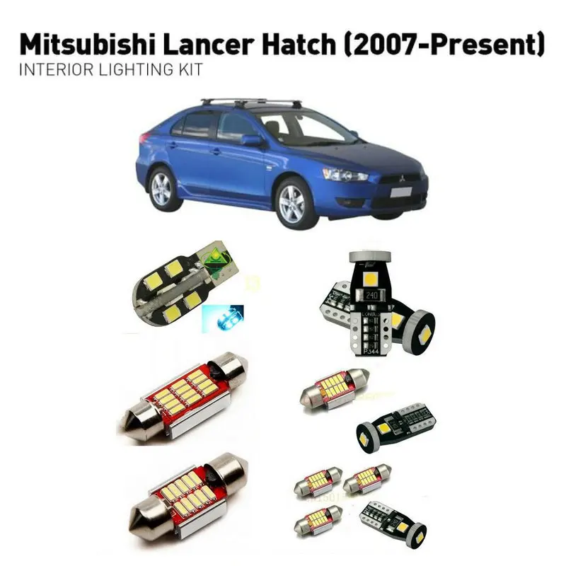 

Led interior lights For mitsubishi lancer hatch 2007+ 6pc Led Lights For Cars lighting kit automotive bulbs Canbus