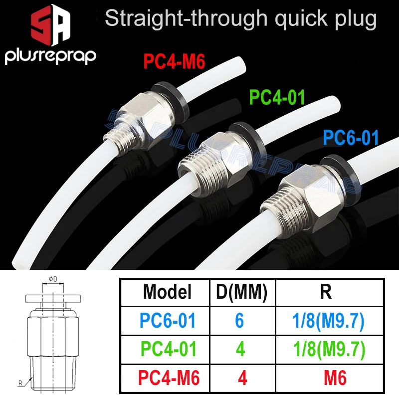 Connettori pneumatici Bowden estrusore j-head Hotend per OD 4mm o 6mm PTFE Tube attacco rapido raccordi j-head parti della stampante 3D