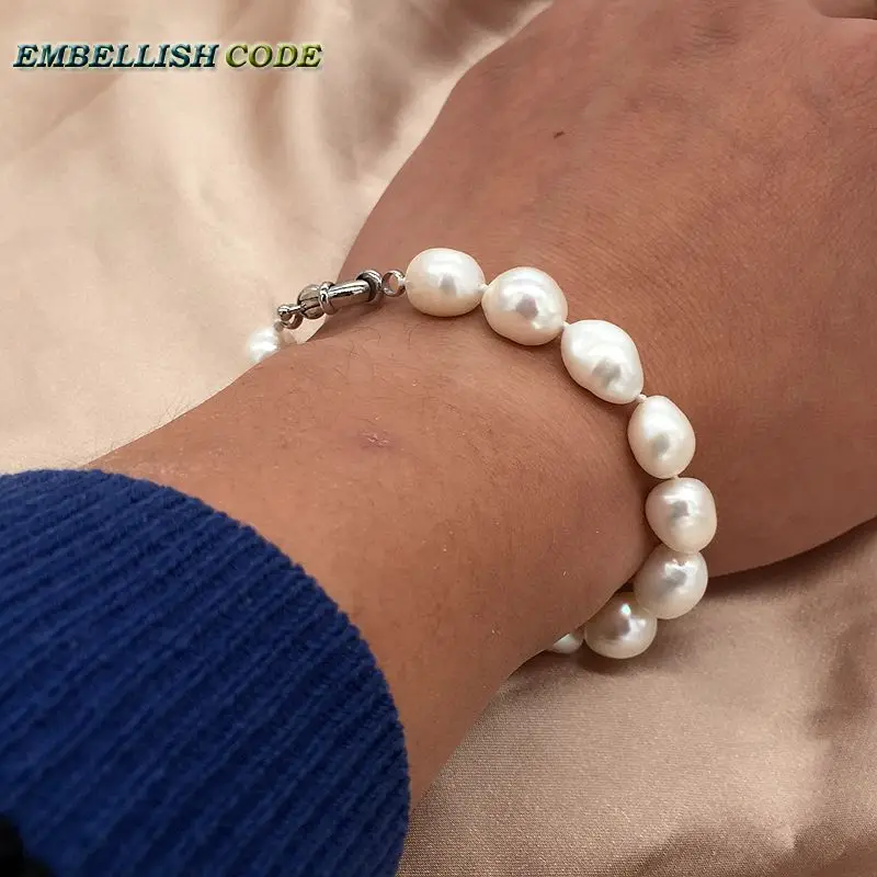 selling well sheen white wonderful small baroque Irregular pearls real natural freshwater pearl bracelet bangle for girl women