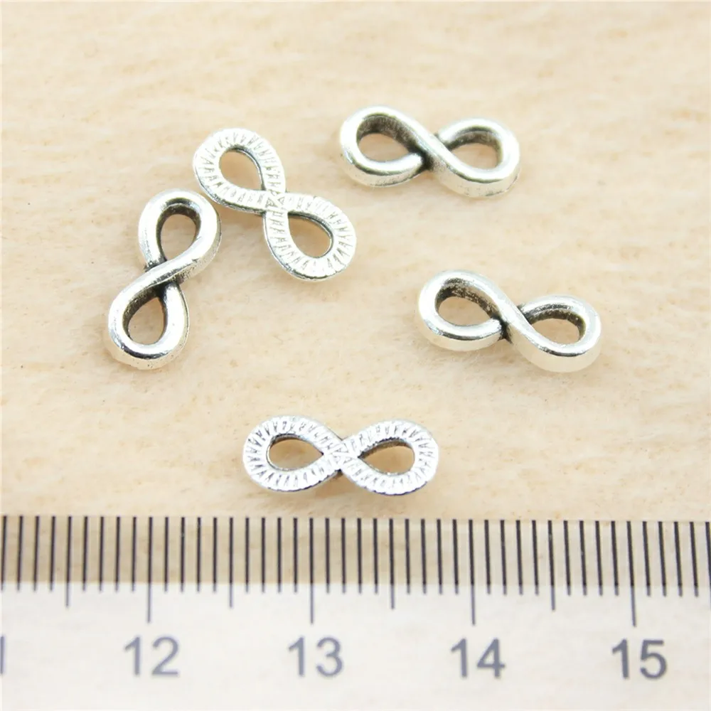 160pcs/lot 12*5mm ancient silver Infinity charm Pendants DIY jewelry for bracelet necklace earring