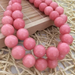 Moda różowy Rhodochrosite 4mm 6mm 8mm 10mm 12mm charms kamień chalcedon okrągłe luźne koraliki diy tworzenie biżuterii 15 cali GE409