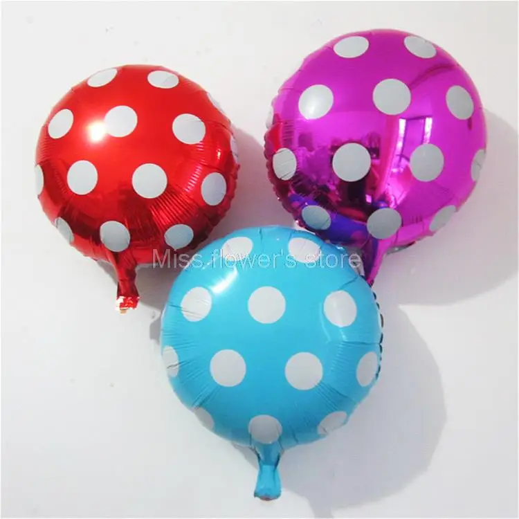 1 PCS 18 Inch Round Big Polka Dot Foil Balloons For Wedding Birthday Party Decoration 11 Colors