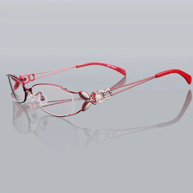 Butterfly Alloy Elegant Women Glasses Frame Female Vintage Optical Glasses Plain Eye Box Eyeglasses Frames Myopia Eyewear