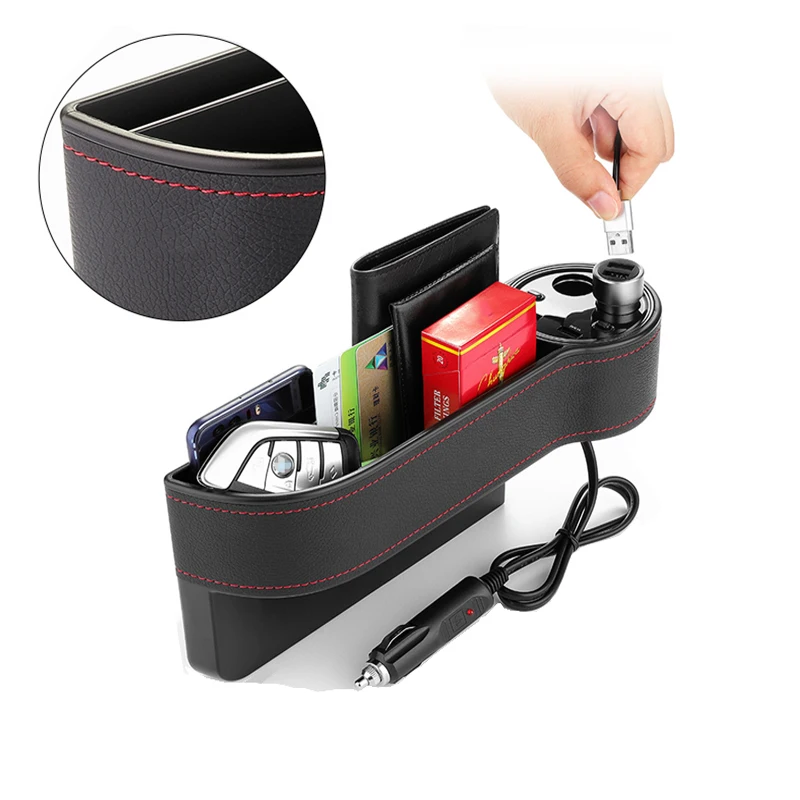 Car Seat Storage Box Bag Organizer Crevice Stowing Car Charger for Jeep wrangler grand cherokee compass renegade patriot