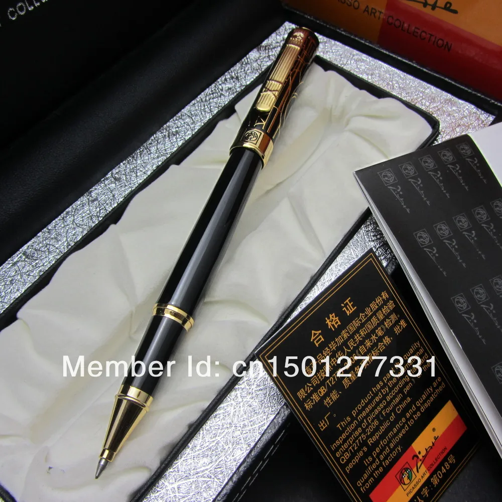 SHIPPING PICASSO 902A BLACK AND GOLDEN ROLLER BALL PEN DREAM SERIES WITH ORIGINAL BOX