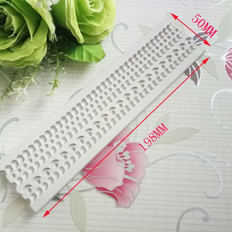 Hemp Rope Pearl Fondant Cake Decorating Tools Wedding Cake Border Silicone Mold Sugar Paste Candy Chocolate Molds K270