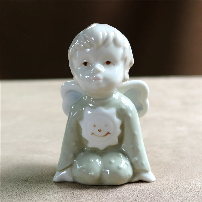 Figura de Hada de bebé de porcelana, adorno de jardín en miniatura Pixie de cerámica, decoración de habitación, artesanía de cuentos folclóricos, regalo