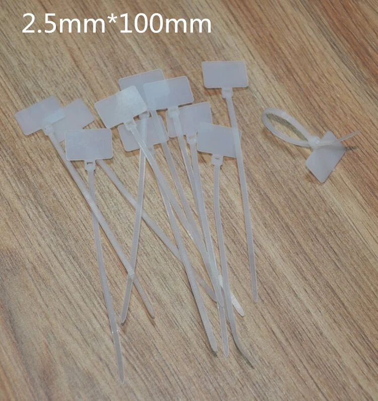 

New freeshipping 1000 pcs/lot 2.5*100mm Nylon Cable Tie with label - Plastic Zip Ties with markers Cable Tag for computer wire